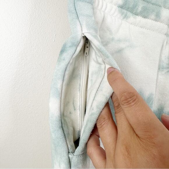 TALENTLESS Sweatpants Womens Small Tiger Wash Blue Spruce Tie Dye Stripe Cotton - Picture 5 of 10